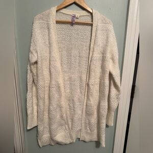 Alya White Cozy Knit Cardigan Sz M